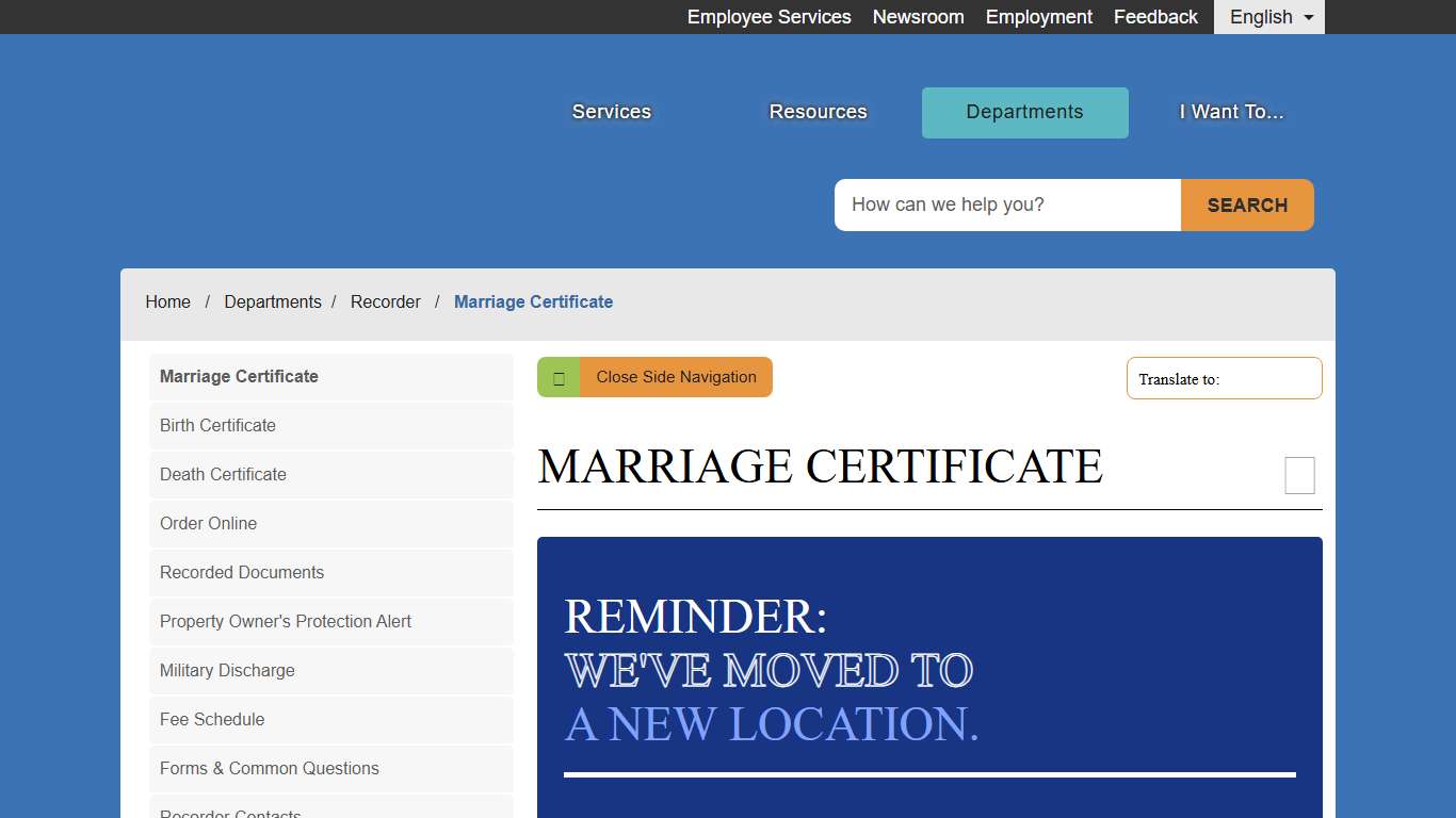 Marriage Certificate - County of Fresno