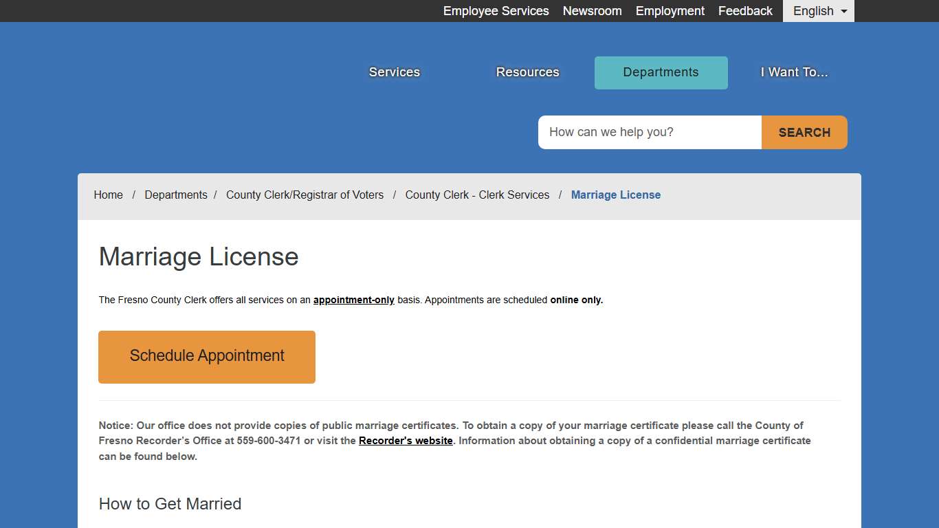 Marriage License - County of Fresno