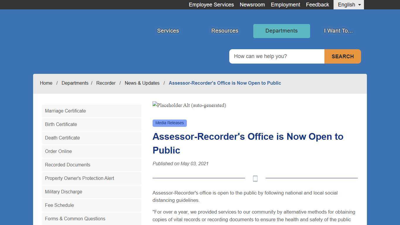 Assessor-Recorder's Office is Now Open to Public - County of Fresno